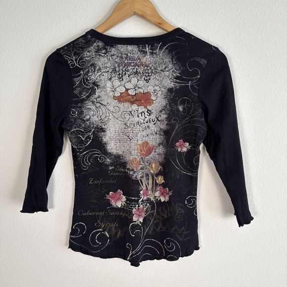 Blue Canyon Embellished Tee Womens Small Dark Fairy Whimsigoth Feminine Paris - Picture 6 of 8